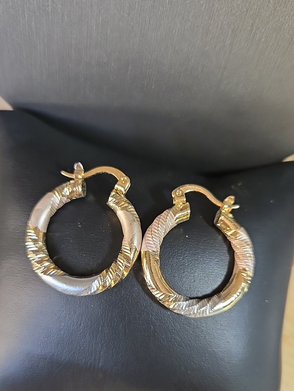 Gold-Tone Textured Hoop Earrings - Women Jewelry